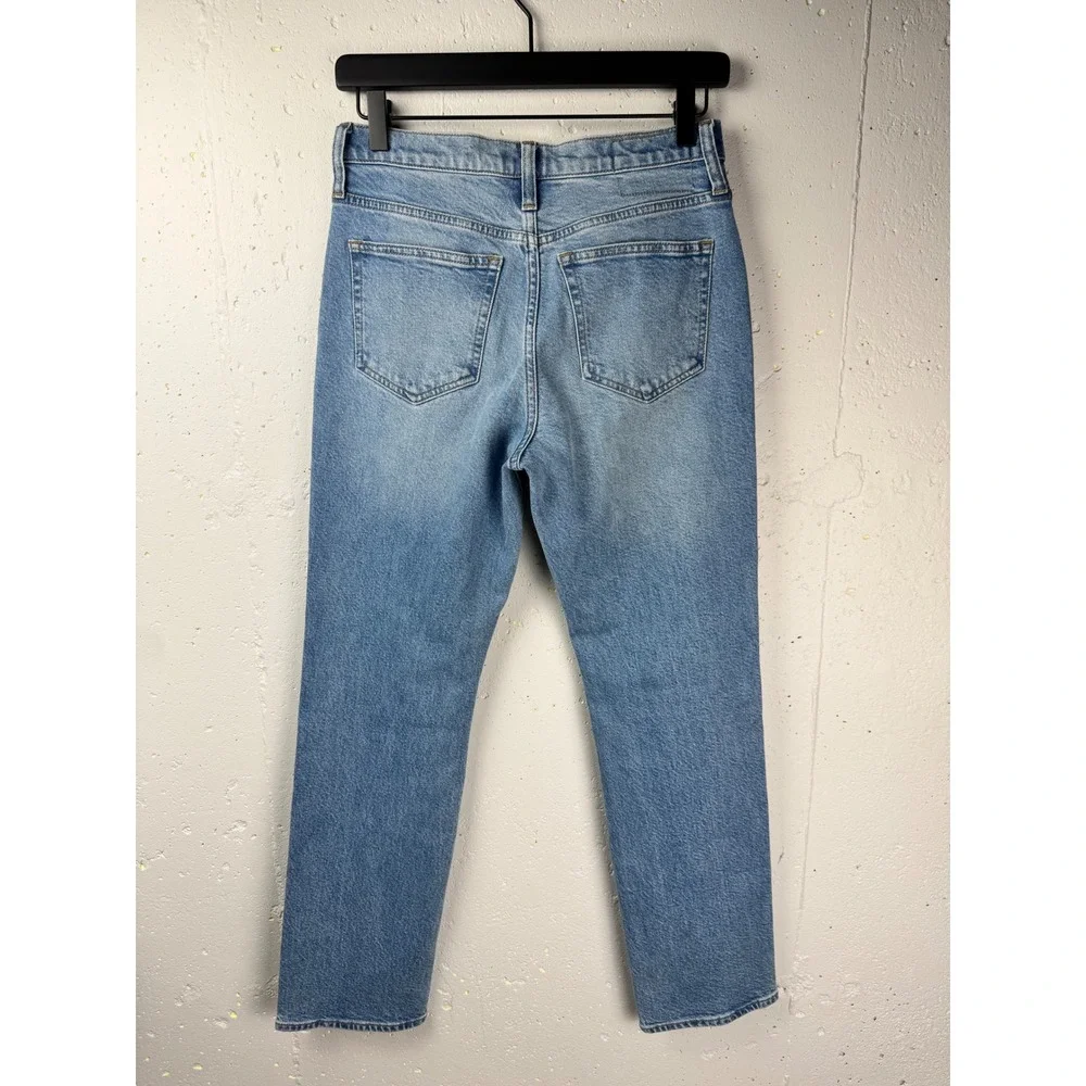 J.Crew High-rise straight jean '96 semi-stretch Women 25 Light Indigo Blue CC613